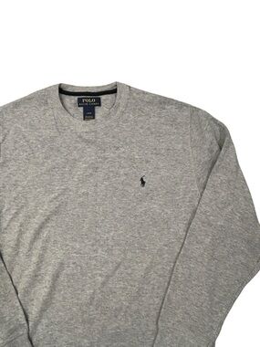 Polo Ralph Lauren Gray Crewneck Men’s L Waffle Knit Pullover Sweater Casual